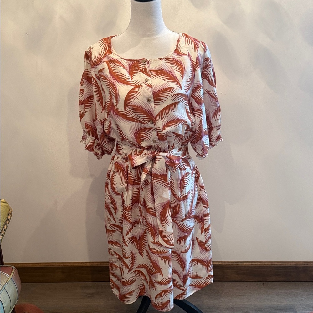 Anthropologie Leaf Print  Dress